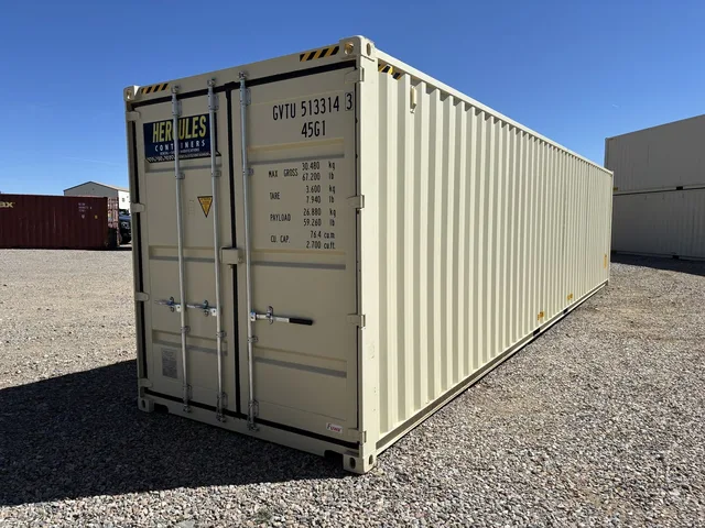 40-foot high cube container with 9.5-foot ceiling clearance