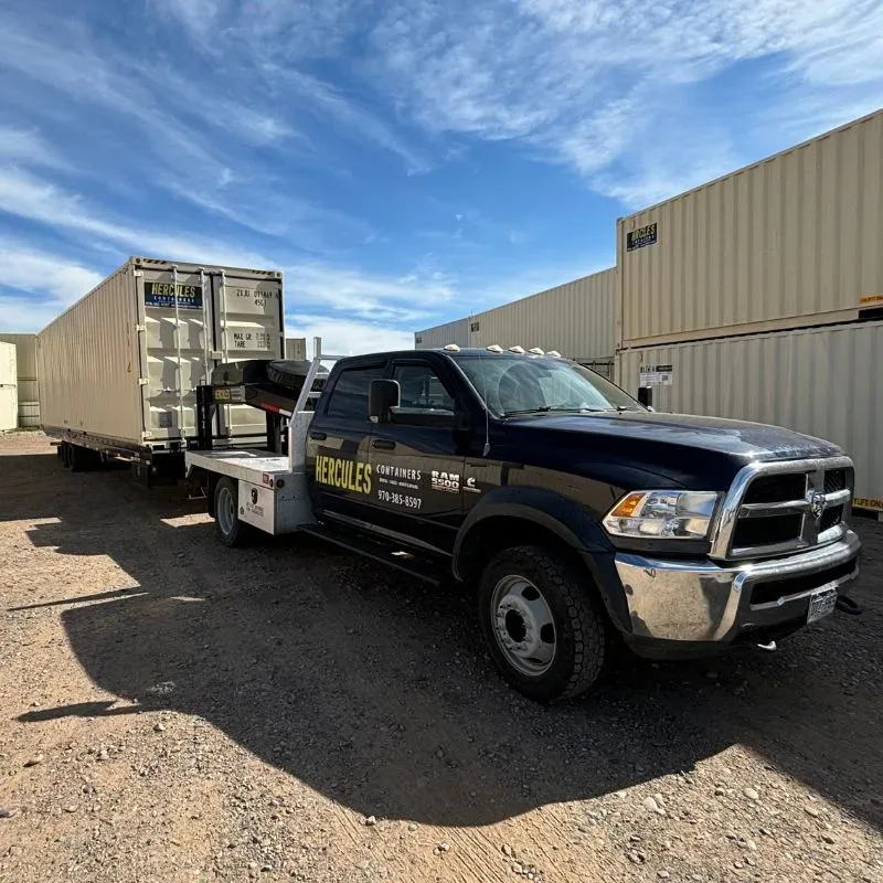 Container interior with shelving installation