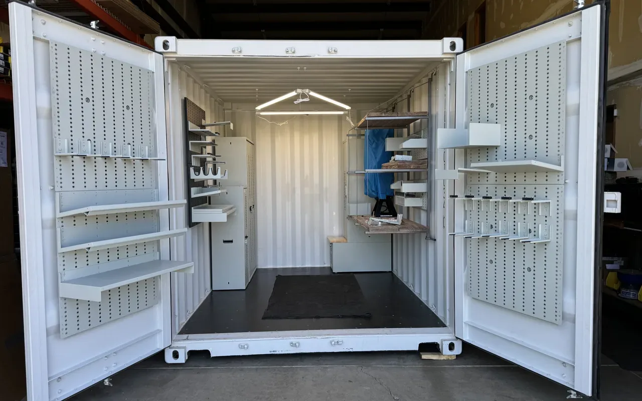 40-foot high cube container on delivery trailer